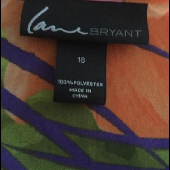 Lane Bryant Tunic Top Blouse Cover Up Floral Hawaiian Print Sheer Size 16 - Picture 8 of 11